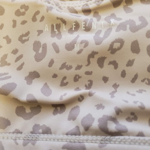 ALLFENIX Women’s Cheetah Dark Stone Sports Bra in Sand Color - (Size M) - Picture 4 of 12